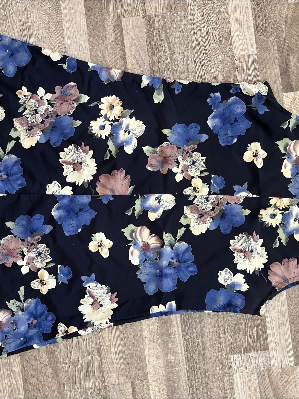 Vintage Floral Sleeveless A-Line Dress in Black and Blue Small - Picture 5 of 5